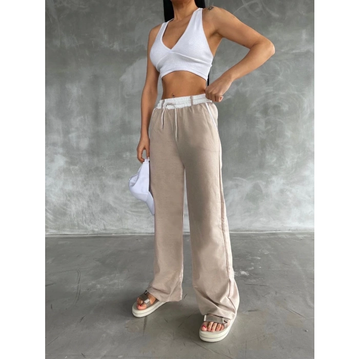 BİÇOMİ Garnili bol paça pantolon