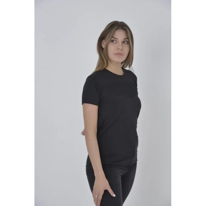 Biçomi Gögüs Fileli Slim Fit T-shirt - Siyah