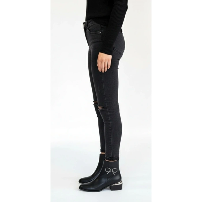 BİÇOMİ Harly Siyah Cilt Topuklu Bot