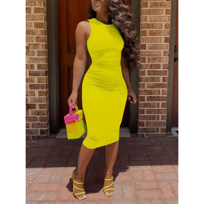 Biçomi Kadın Bodycon Midi Boy Dalgıç Elbise
