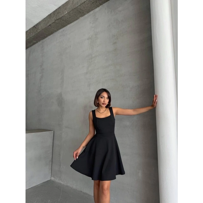 BİÇOMİ Kadın kare yaka kısa elbise s251188