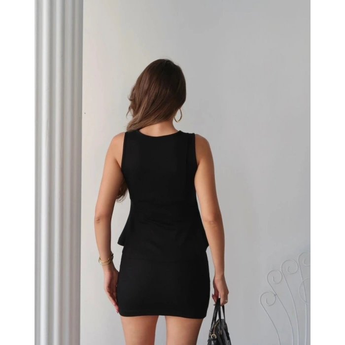 Biçomi Kadın Modal Kumaş Volanlı Mini Etek Takım
