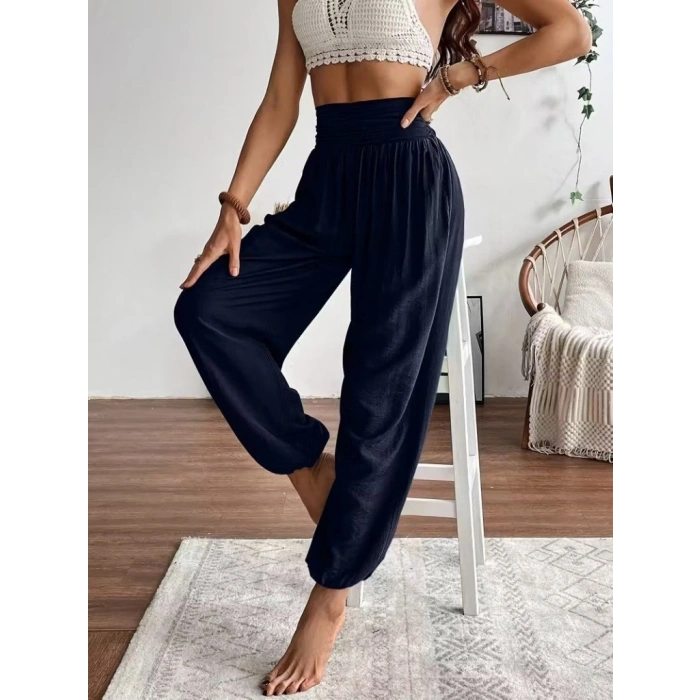 Biçomi Kadın Yüksel Bel Yoğun Büzgü Detaylı Aerobin Pantolon