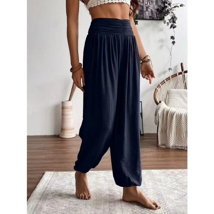 Biçomi Kadın Yüksel Bel Yoğun Büzgü Detaylı Aerobin Pantolon