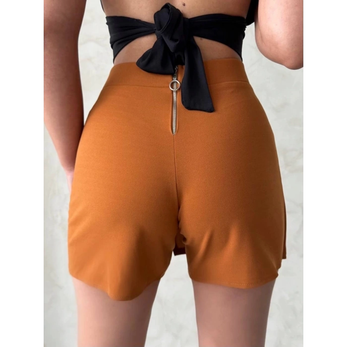 BİÇOMİ Kapaklı şort etek camel s208