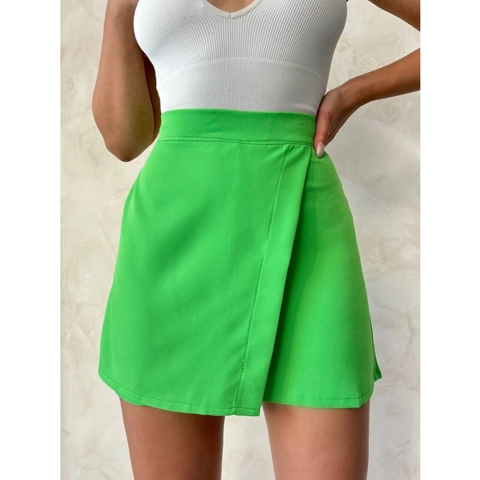 BİÇOMİ Kapaklı şort etek yeşil s24901