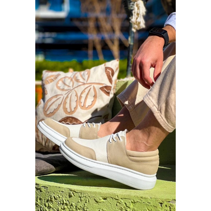 BİÇOMİ KB-042  Kuback Bağcıklı Bej Günlük Erkek Ayakkabı