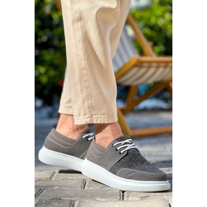 BİÇOMİ KB-042  Kuback Bağcıklı Gri Günlük Erkek Ayakkabı