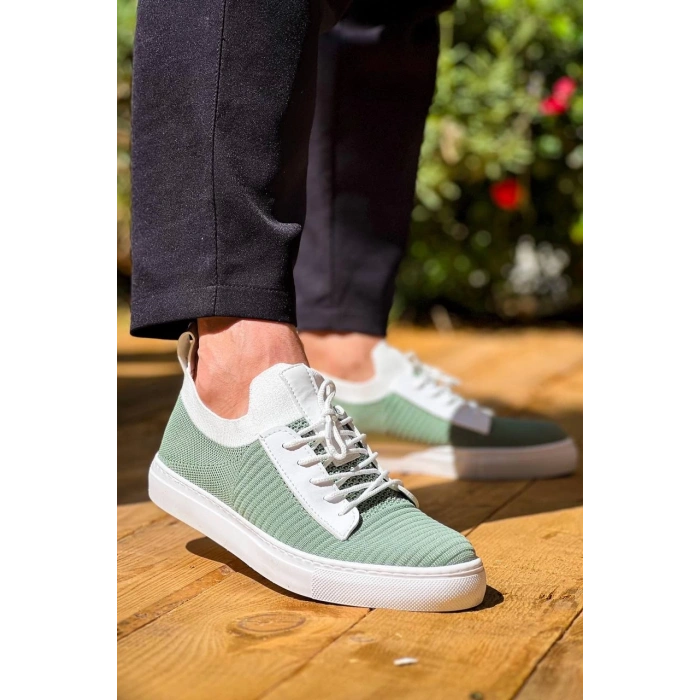 BİÇOMİ KB-110  Kuback Yeşil Triko Yüksek Taban Bağcıklı Günlük Erkek Ayakkabı