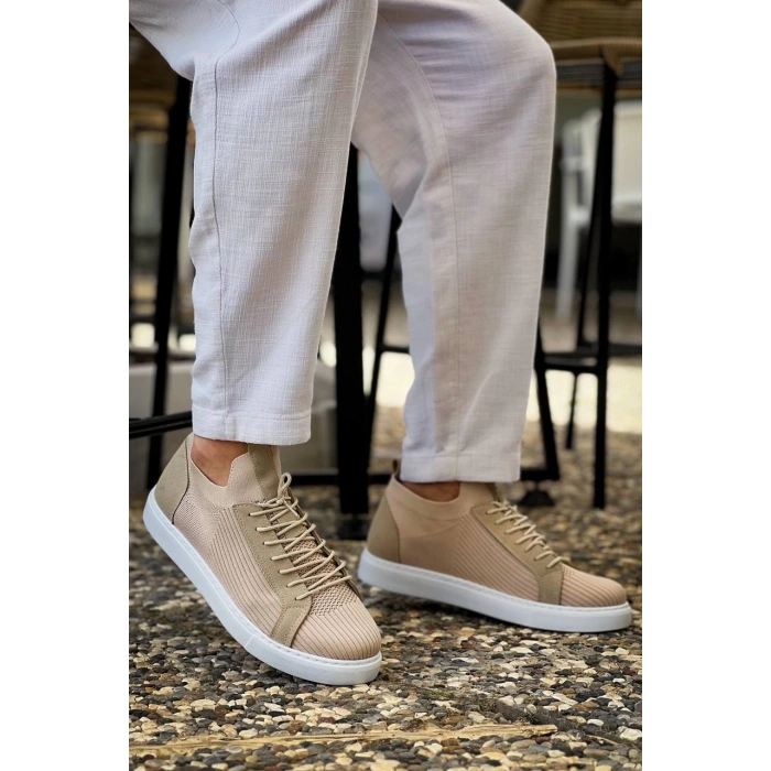 BİÇOMİ KB-112   Kuback Bej Triko Bağcıklı  Günlük Erkek  Ayakkabı