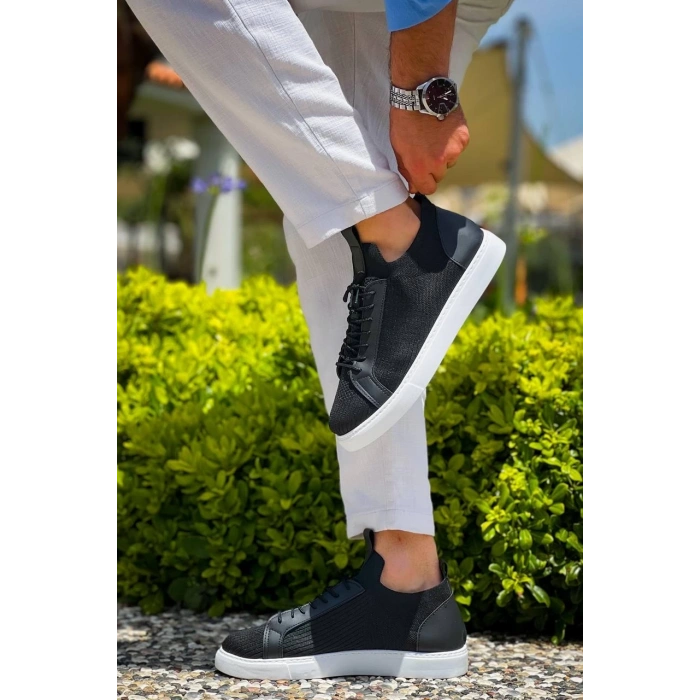 BİÇOMİ KB-112   Kuback Siyah Triko Bağcıklı  Günlük Erkek  Ayakkabı