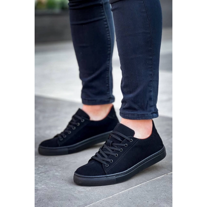 BİÇOMİ KB-122   Kuback Siyah Süet Siyah Yüksek Taban Bağcıklı Günlük Erkek Ayakkabı