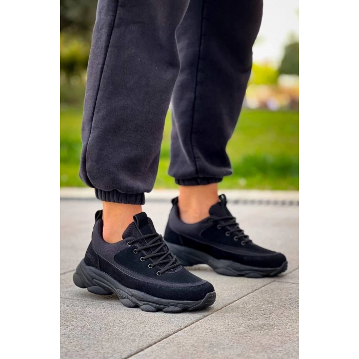 BİÇOMİ KB-707  Kuback  Siyah Süet Siyah Yüksek Taban Bağcıklı Günlük Erkek Ayakkabı