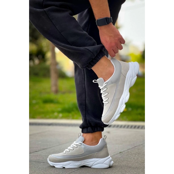 BİÇOMİ KB-707  Kuback Taş Süet Yüksek Taban Bağcıklı Günlük Erkek Ayakkabı