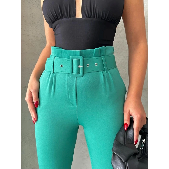 BİÇOMİ Kemerli havuç pantolon