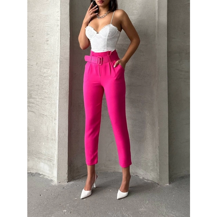 BİÇOMİ Kemerli havuç pantolon