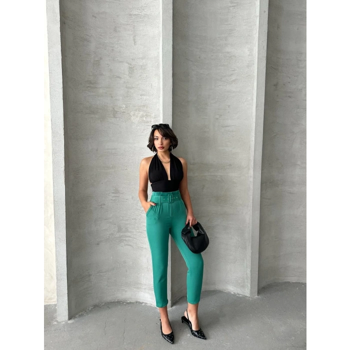 BİÇOMİ Kemerli havuç pantolon