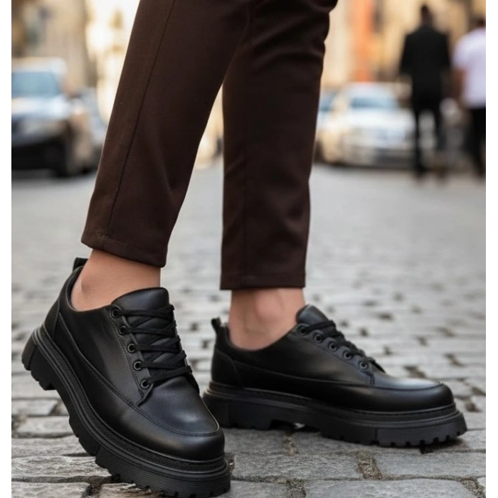 BİÇOMİ  Kömür Cilt Günlük Erkek Ayakkabı