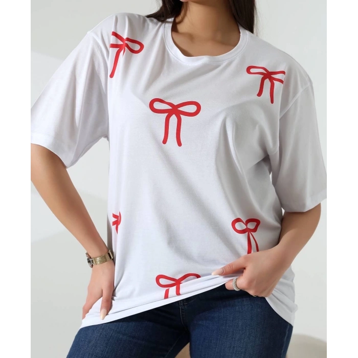 BİÇOMİ Kurdele baskılı tişört