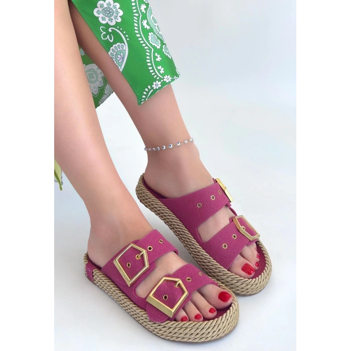 BİÇOMİ Loera Pemba Nubuk Çift Tokalı Terlik