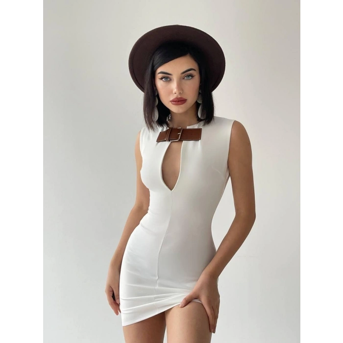 Biçomi Nadia Kemerli Mini Elbise