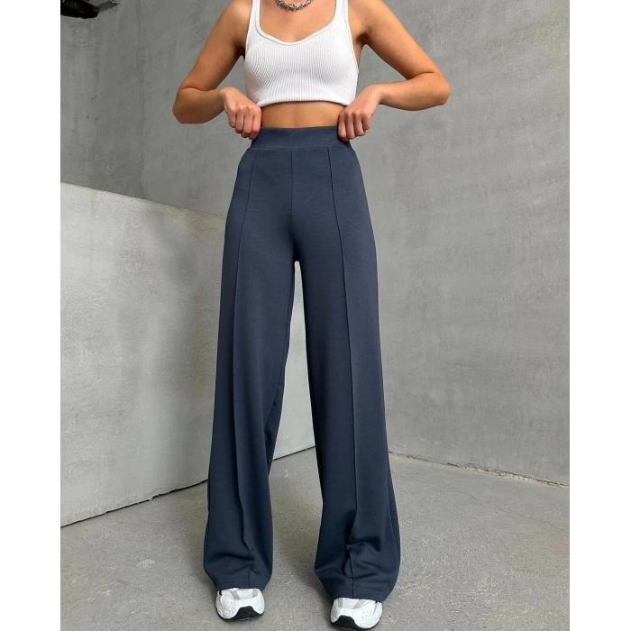 BİÇOMİ önü çımalı pantolon füme