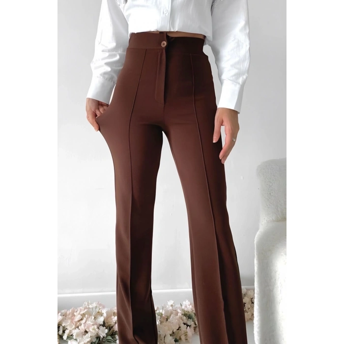 BİÇOMİ Önü cumalı ithal krep pantolon