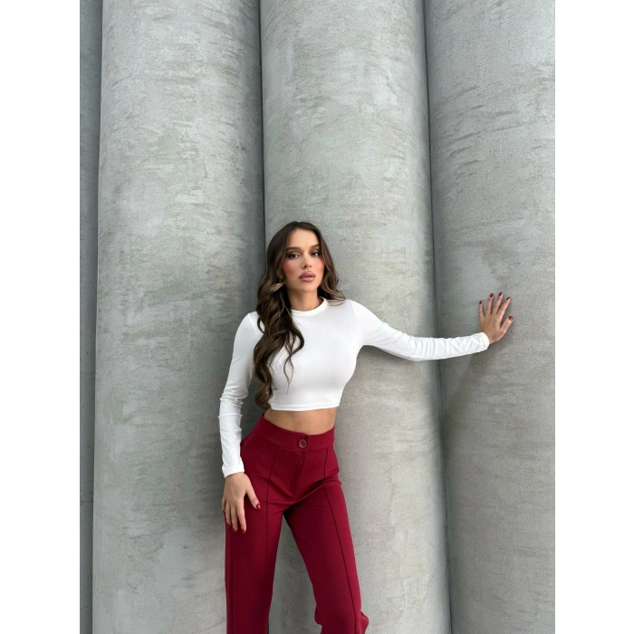 BİÇOMİ Önü cumalı ithal krep pantolon