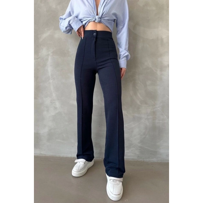 BİÇOMİ Önü cumalı ithal krep pantolon