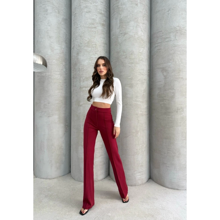 BİÇOMİ Önü cumalı ithal krep pantolon