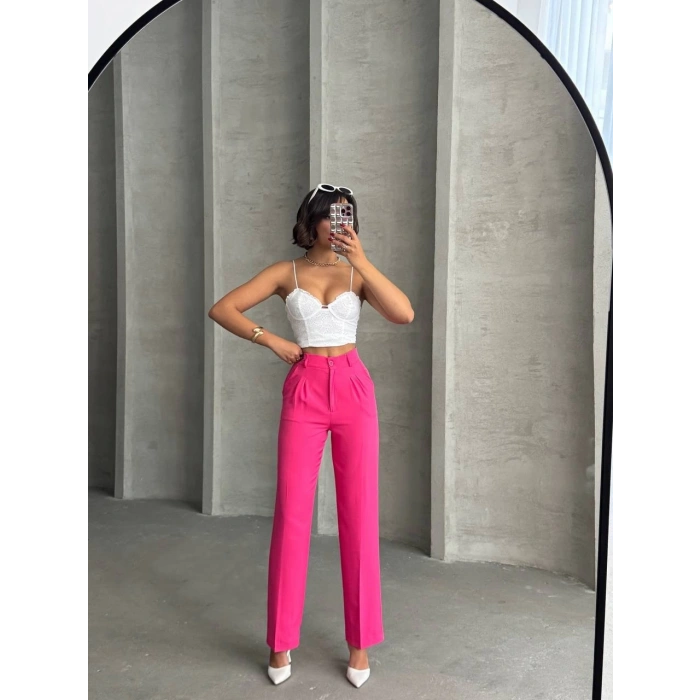 BİÇOMİ Palazzo fuşya pantolon