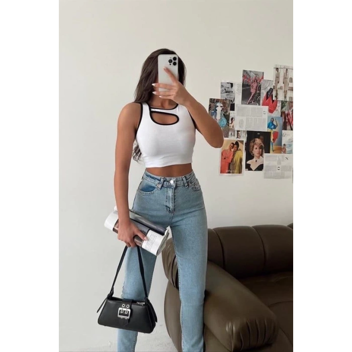 BİÇOMİ Pencereli kaşkorse crop