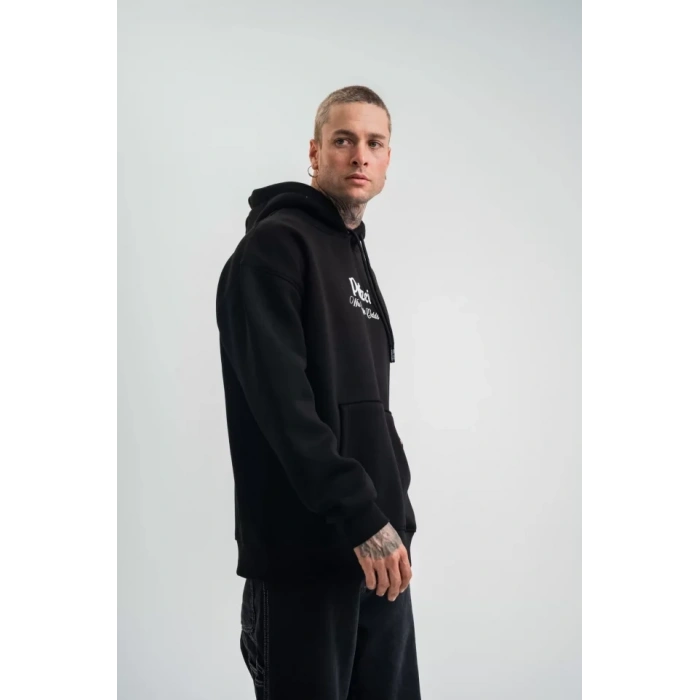 Biçomi POLIZEI Premium Kalite Kapşonlu Dijital Patchli SweatShirt - Siyah