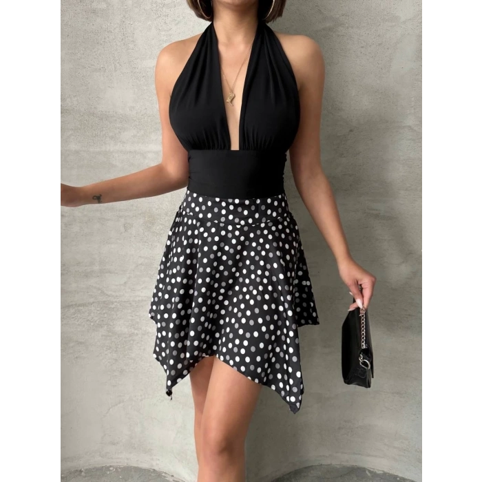 BİÇOMİ Puantiyeli etek s25900