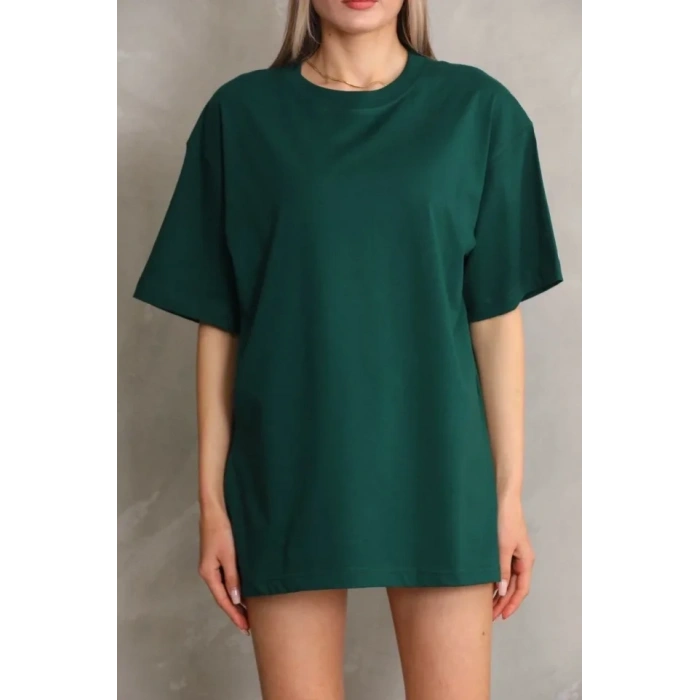 Biçomi Regular Fit Tişört Bisiklet Yaka Yazlık Kısa Kol Basıc T-Shirt - Yeşil