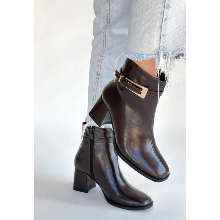 BİÇOMİ Rivav Acı Kahve Rugan Topuklu Bot