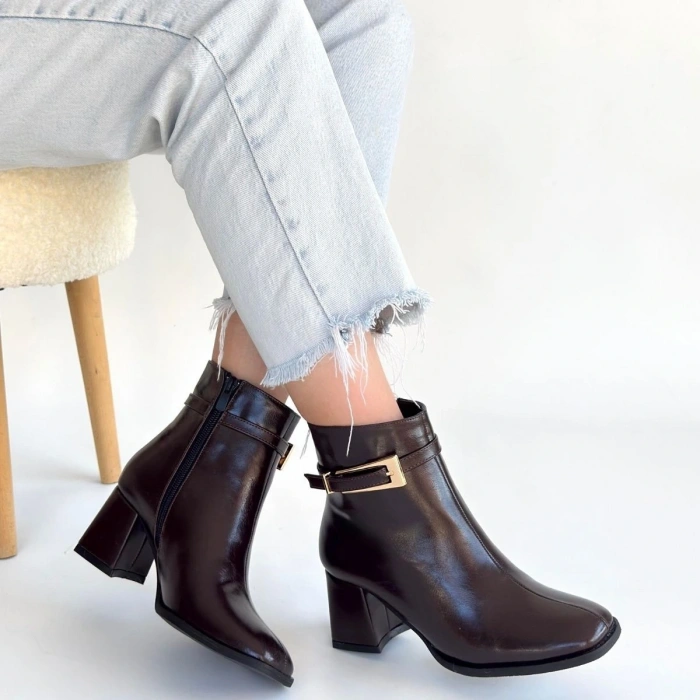 BİÇOMİ Rivav Acı Kahve Rugan Topuklu Bot