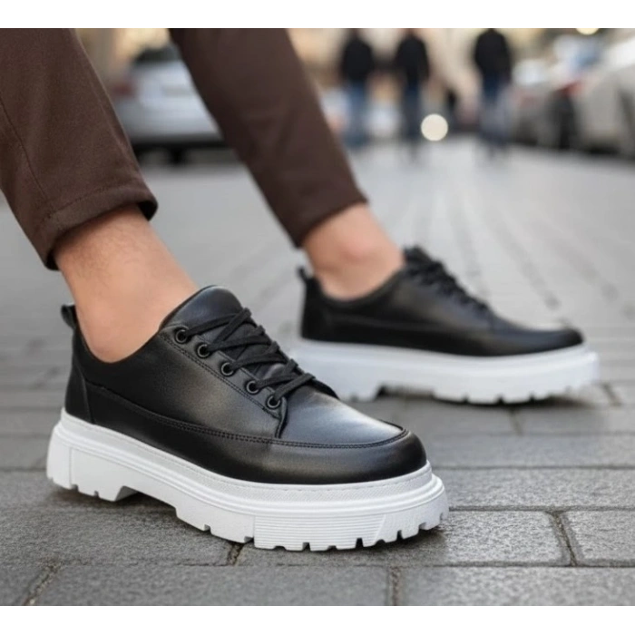 BİÇOMİ  Siyah Cilt Günlük Erkek Ayakkabı