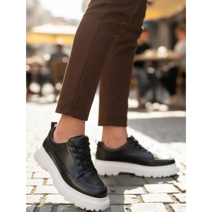 BİÇOMİ  Siyah Cilt Günlük Erkek Ayakkabı
