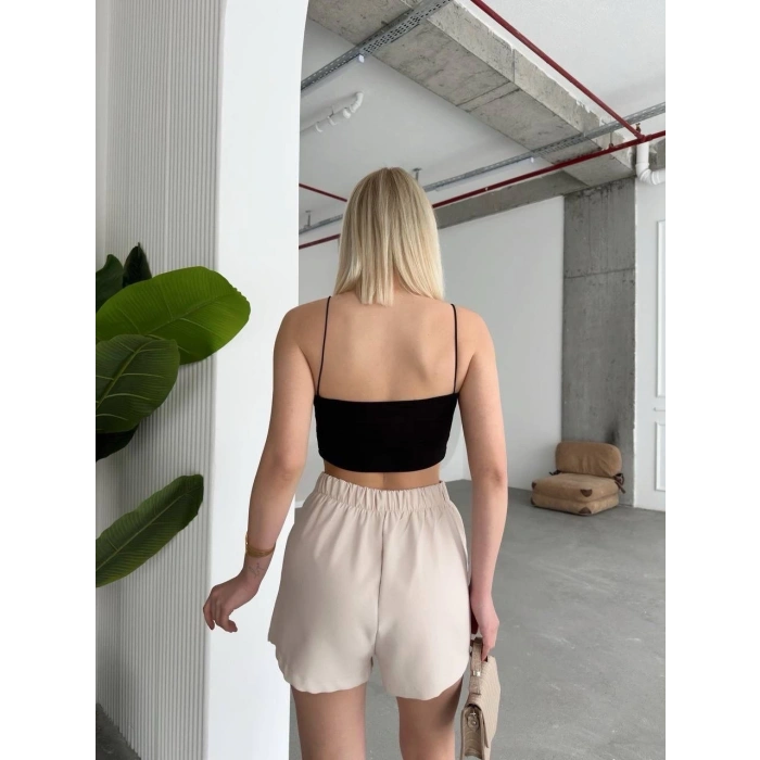 BİÇOMİ Tek yırtmajlı şort etek