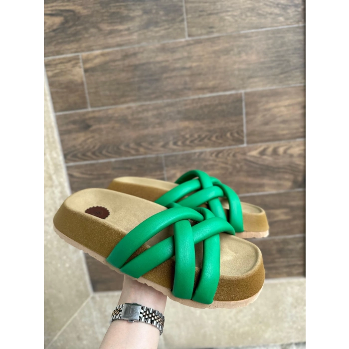 BİÇOMİ Tenda Yeşil Cilt Terlik