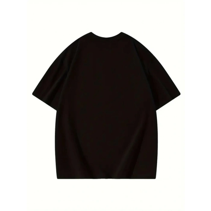 Biçomi Thousand Baskılı Oversize Bisiklet Yaka T-shirt - Siyah