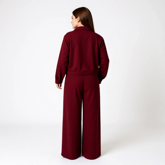 BİÇOMİ Trenç takım alt üst bordo ons