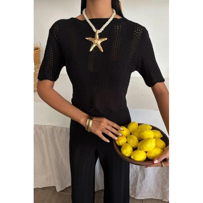 Biçomi Triko Bluz Pantolon İkili Takım 10084-025