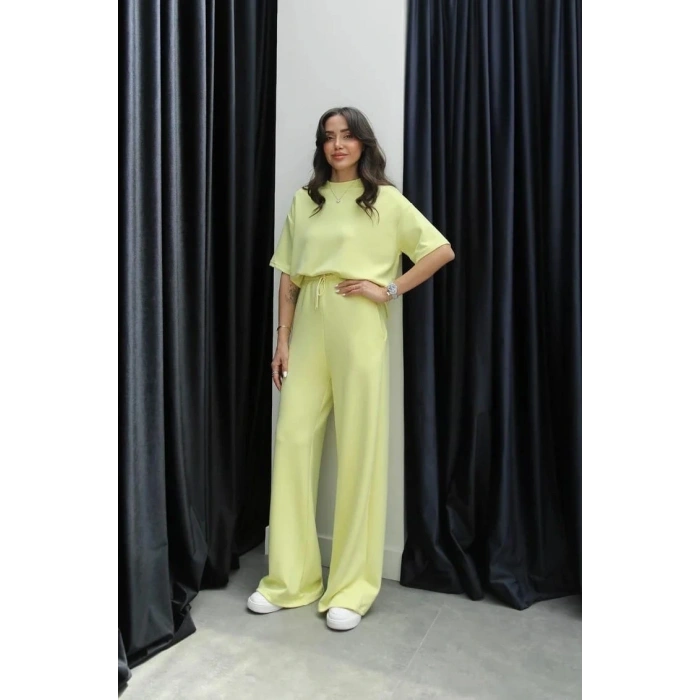 BİÇOMİ Tshirt alt üst modal takım sarı