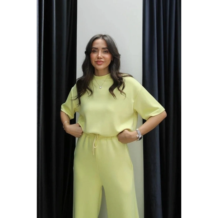 BİÇOMİ Tshirt alt üst modal takım sarı