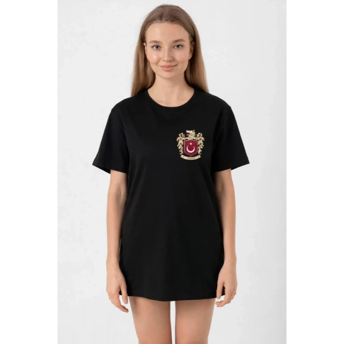Biçomi Türk Arma Baskı T-shirt - Siyah