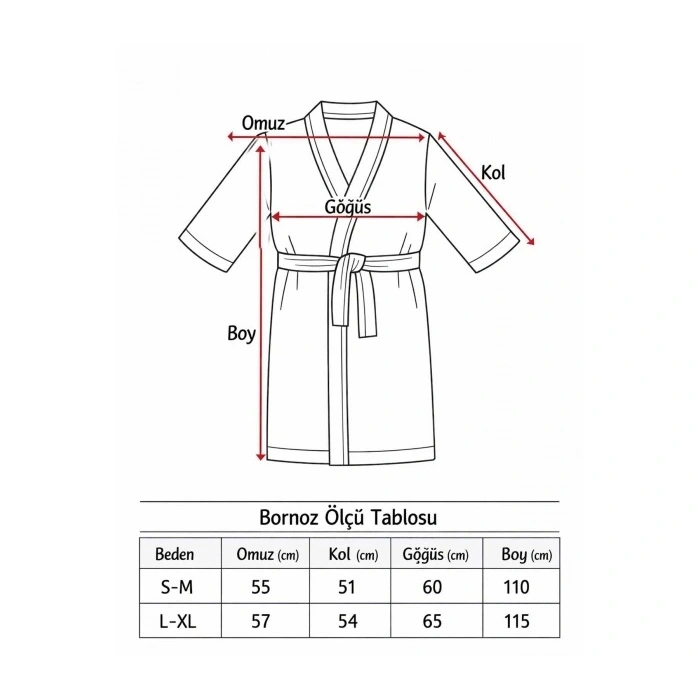 Bicomi Ultra Emici & Cilt Dostu %100 Pamuklu Bej Kimono Bornoz