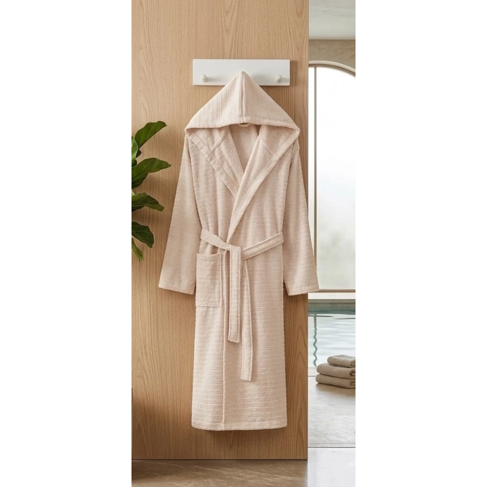 Bicomi Ultra-Soft %100 Pamuklu, Hızlı Kuruyan Kapüşonlu Unisex Banyo ve Ev Keyfi Bornozu