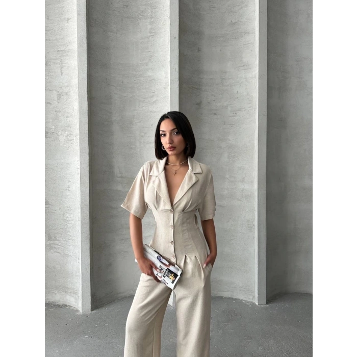 BİÇOMİ Uzun keten tulum s255059